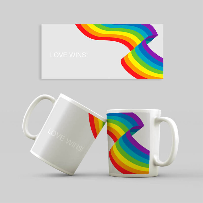 Caneca Love Wins Bandeira Lateral