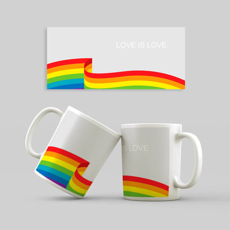 Caneca Love Wins Bandeira Inferior