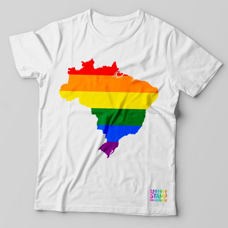 Camiseta Brasil Rainbow