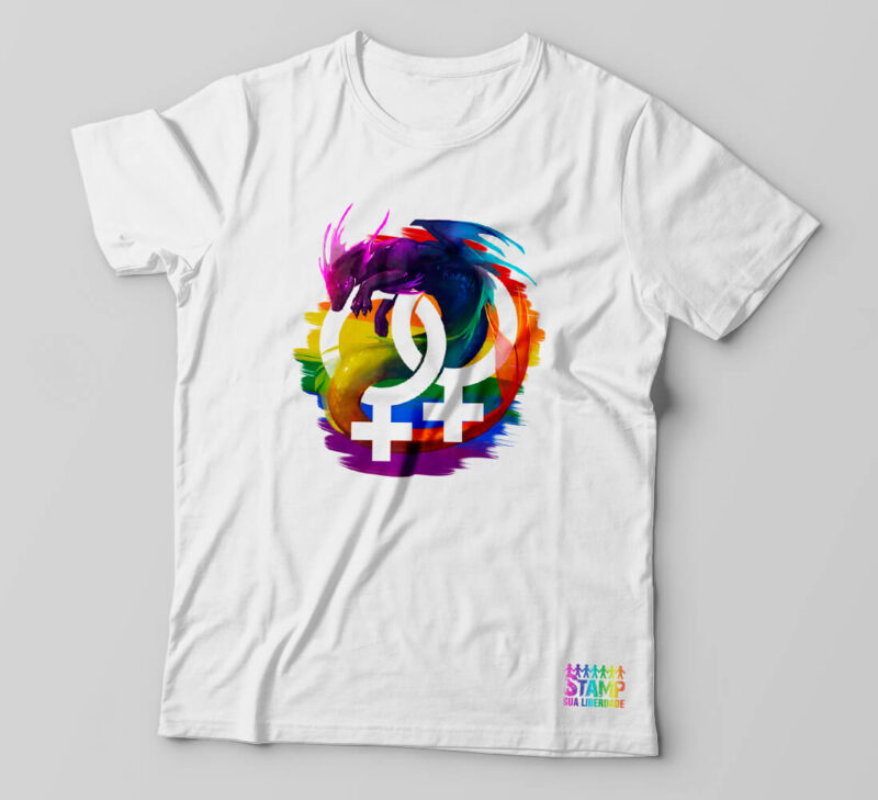 Camiseta Dragão Símbolos Femininos