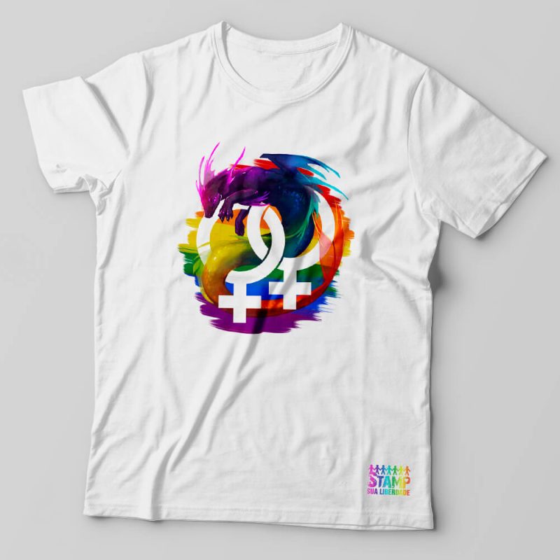 Camiseta Dragão Símbolos Femininos