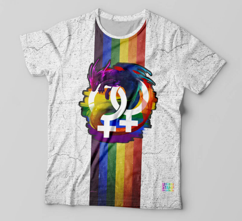 Camiseta Dragões LGBT Branca