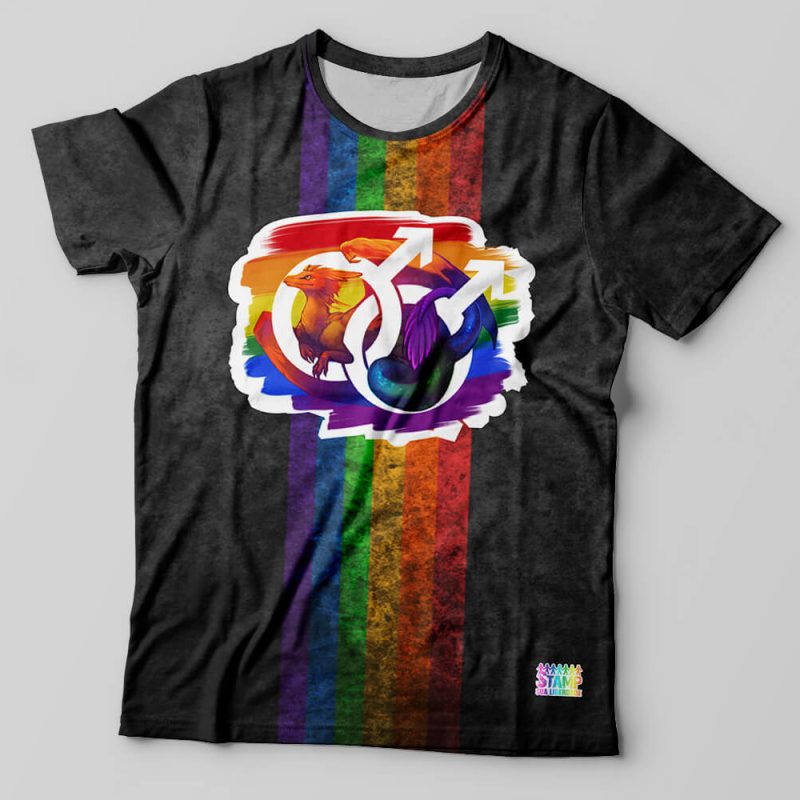 Camiseta Dragões LGBT Preta