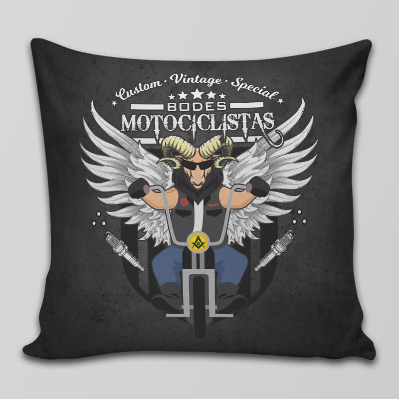 Capa de Almofada Maçonaria Bodes Motociclistas