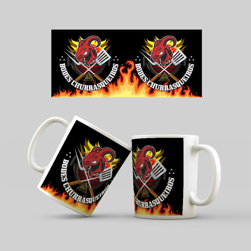 Caneca Maçonaria Bodes Churrasqueiros Preta