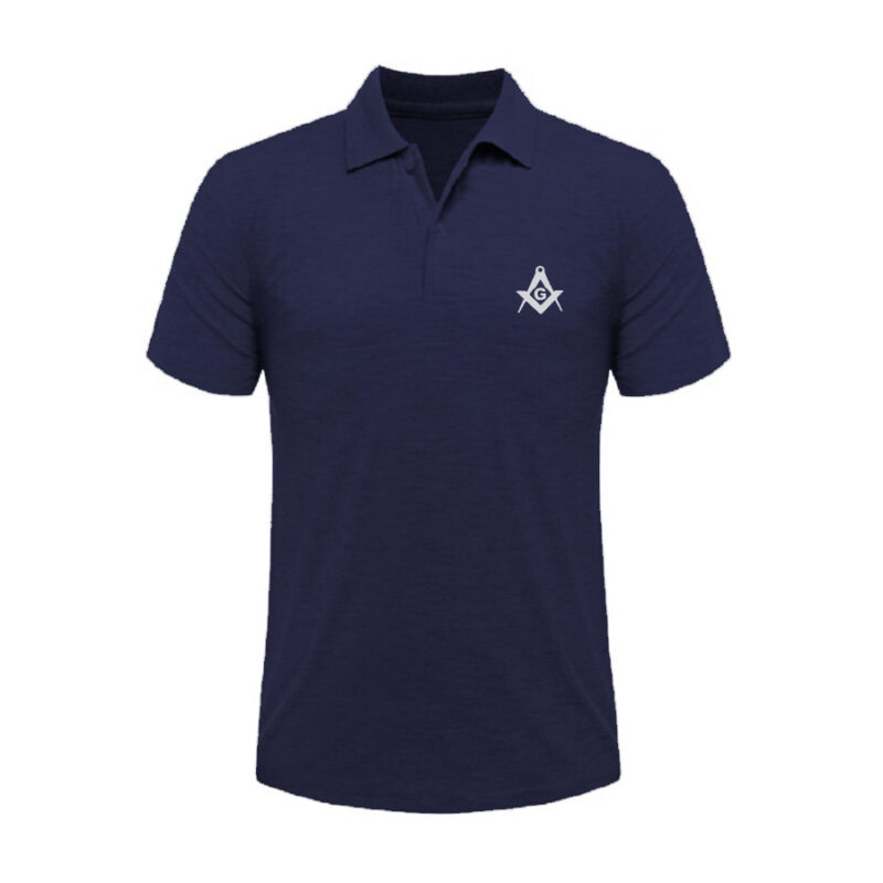 Camisa Polo Maçonaria Azul Esquadro e Compasso