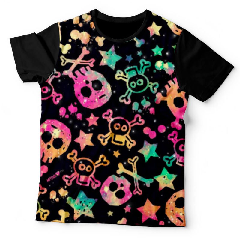 Camiseta Caveiras em Luzes