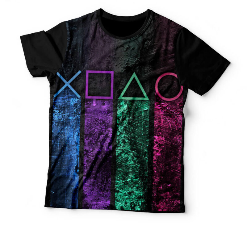 Camiseta Gamer PlayStation Icons