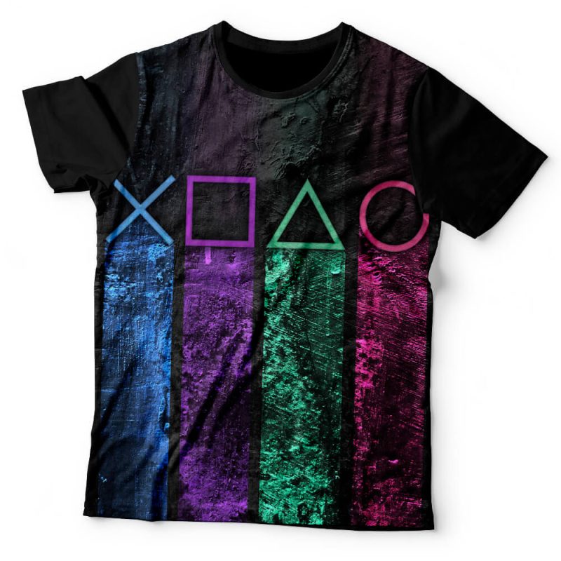 Camiseta Gamer PlayStation Icons