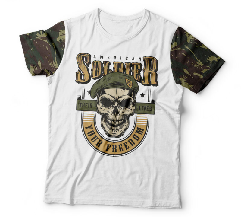 Camiseta Militar American Caveira Coronel