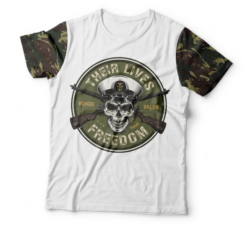 Camiseta Militar Capitão Caveira Color