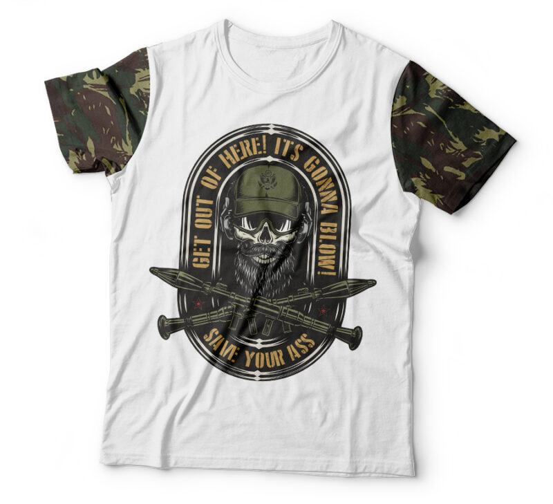 Camiseta Militar Get Out Save Your Ass