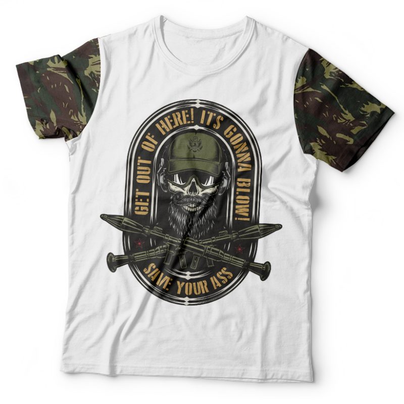 Camiseta Militar Get Out Save Your Ass